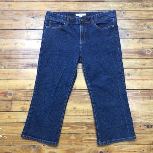 TOMMY Hilfiger pedal pusher pants jeans plus size 16 stretchy denim - Picture 1 of 11